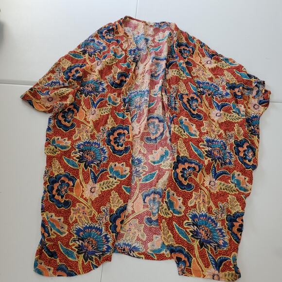 Andersen & Lauth Kimono Cardigan Womens One Size Floral Boho Open Front Viscose - Picture 1 of 7